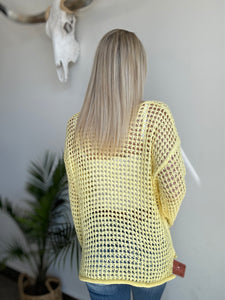 Yellow Crochet Sweater