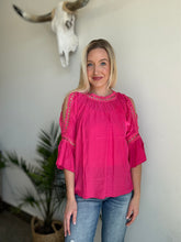 Load image into Gallery viewer, Rose crochet cut out top