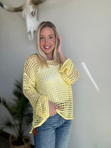 Yellow Crochet Sweater