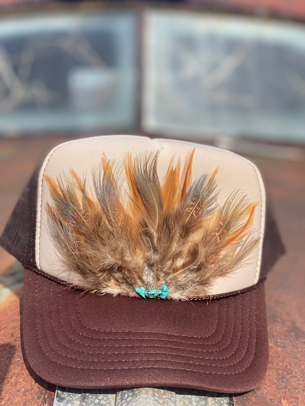 Feather Trucker Hat