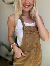 Load image into Gallery viewer, Knot strap relaxed overalls-Camel