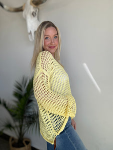 Yellow Crochet Sweater