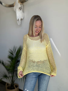 Yellow Crochet Sweater