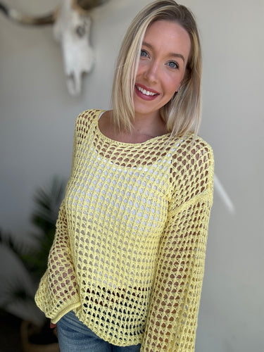 Yellow Crochet Sweater