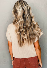 Load image into Gallery viewer, Ribbed knit pocket short sleeve sweater