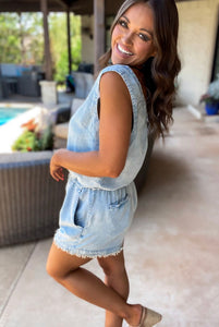 Denim romper