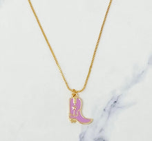 Load image into Gallery viewer, Cowgirl boot necklace