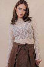 Load image into Gallery viewer, Champagne sheer lace top