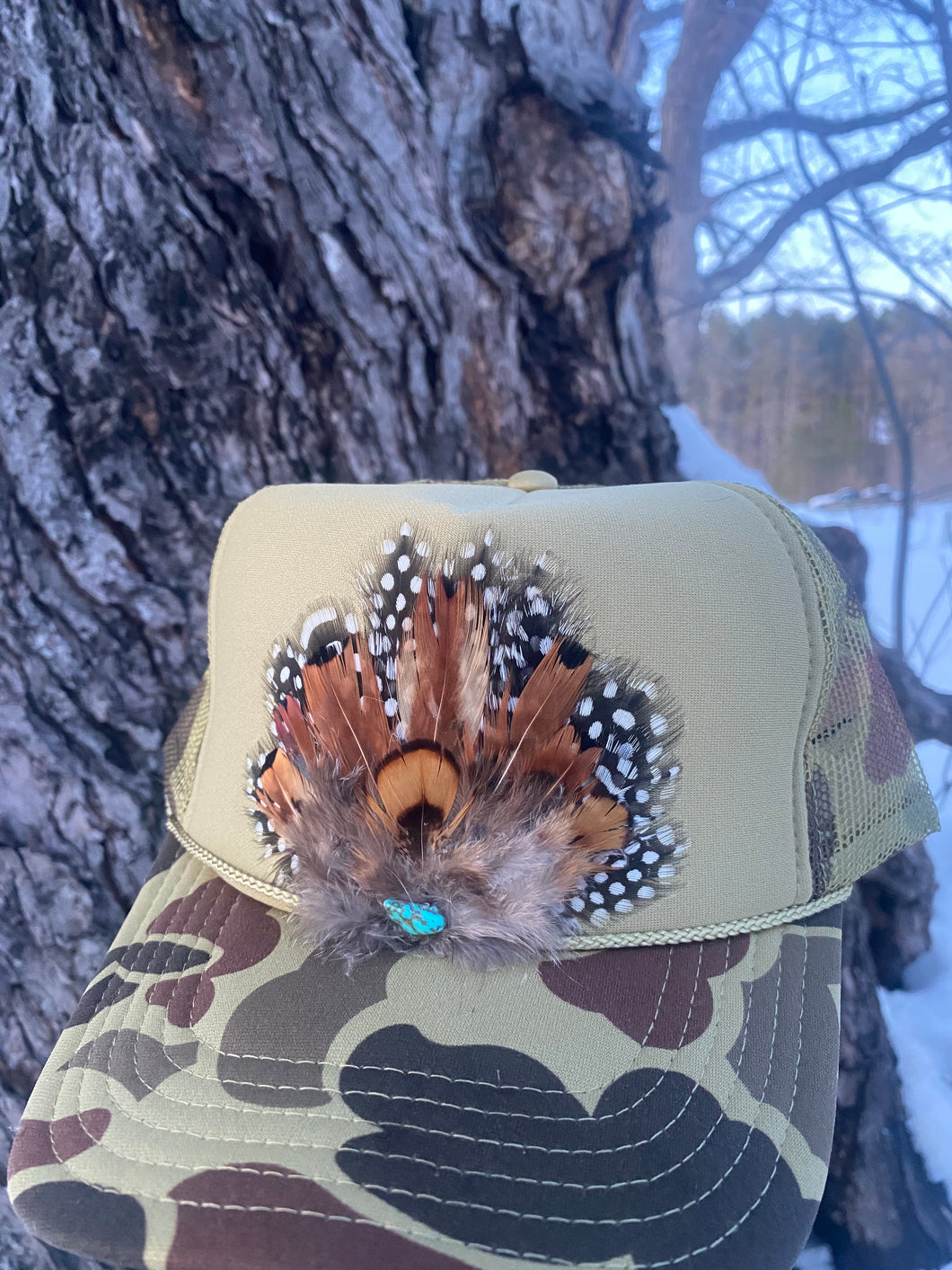 Feather Trucker Hat