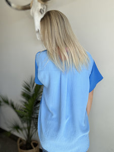 Royal blue colorblock top