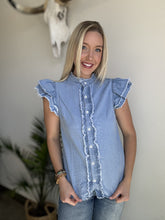 Load image into Gallery viewer, Beau blue denim top