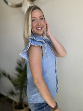 Load image into Gallery viewer, Beau blue denim top