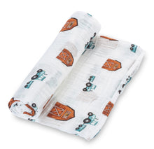 Load image into Gallery viewer, Farm print muslin swaddle