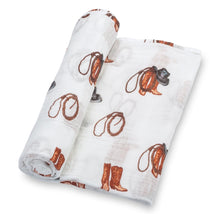 Load image into Gallery viewer, Life is better in boots muslin swaddle