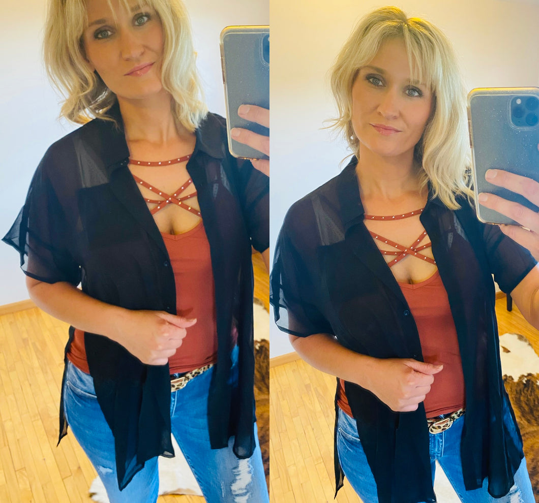 Pocket button blouse